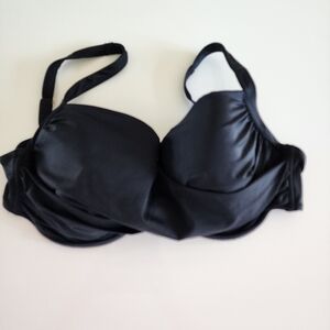 Soma Swim Twist Front Bikini Top, Black, 40DD, Plus Size